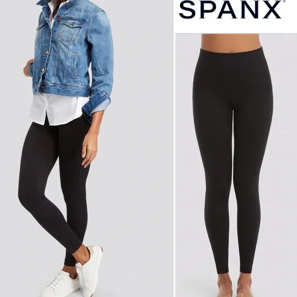 Black Spanx Seamless Leggings NWT size M (6-8) - Picture 1 of 9